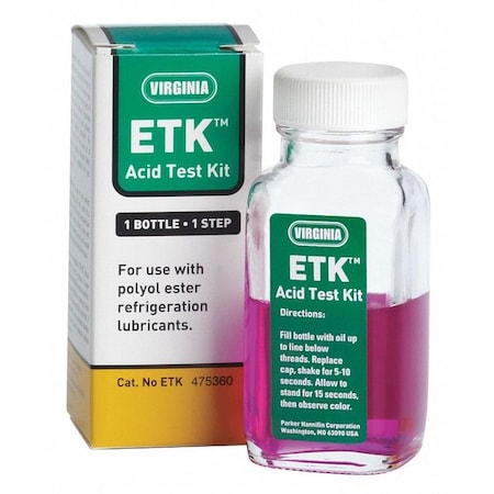 Refrigeration Oil Acid Test Kit, 4 oz Sz MPN:ETK