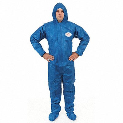 Hooded Coverall w/Boots Blue 2XL PK25 MPN:2404-2XL