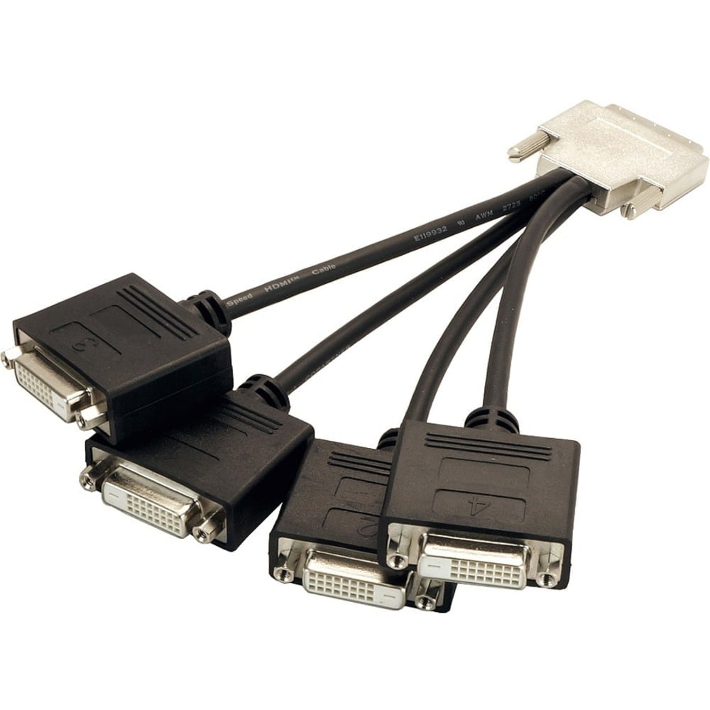 VisionTek VHCDI to 4x SL DVI-D Adapter (M/F) - DVI/VHDCI Video Cable for Video Device - VHDCI Video - Second End: 4 x DVI-D Video - Black (Min Order Qty 2) MPN:900801
