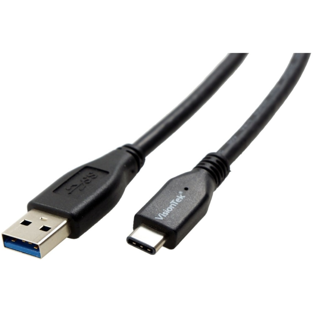 VisionTek USB-C to USB-A 1M Cable (M/M) - USB-C to USB-A 1 Meter 3.3 ft Male to Male Cable PD 60W 10Gbps Data for Laptop Ipad Dell XPS MacBook Pro MPN:900826