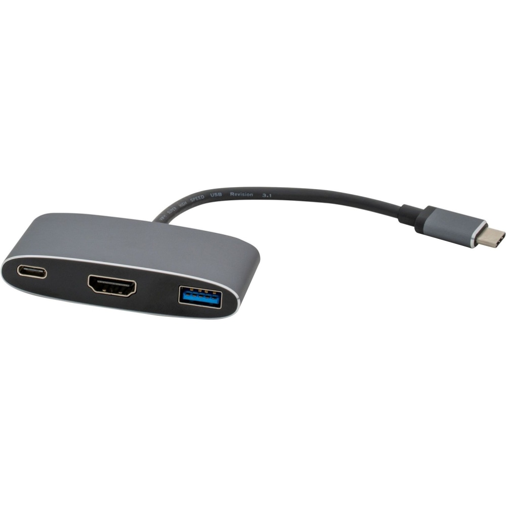 VisionTek USB-C to HDMI, USB & USB-C with Power Delivery Adapter - 1x Type C USB Male - 1x HDMI Digital Audio/Video Female MPN:901356