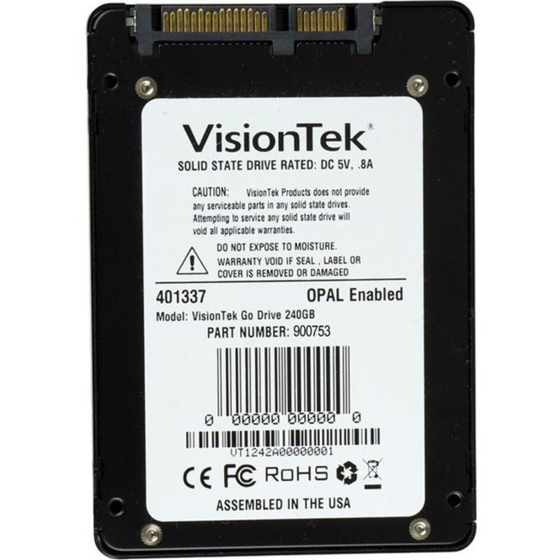 VisionTek 240GB 7mm OPAL 1.0 SATA III Internal 2.5in SSD - 550 MB/s Maximum Read Transfer Rate - 520 MB/s Maximum Write Transfer Rate MPN:900753