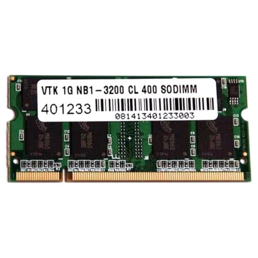 VisionTek 1 x 1GB PC3200 DDR 400MHz 200-pin DIMM Memory Module - For Notebook - 1 GB (1 x 1GB) - DDR400/PC3200 DDR SDRAM - 400 MHz - CL3 - 2.50 V - Non-ECC - Unbuffered - 200-pin - SoDIMM - Lifetime Warranty (Min Order Qty 2) MPN:900644