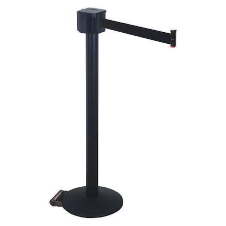 Barrier Post with Belt, Black, 30 ft Length, 40 in Post Height, Black MPN:PM412-30BA-BK