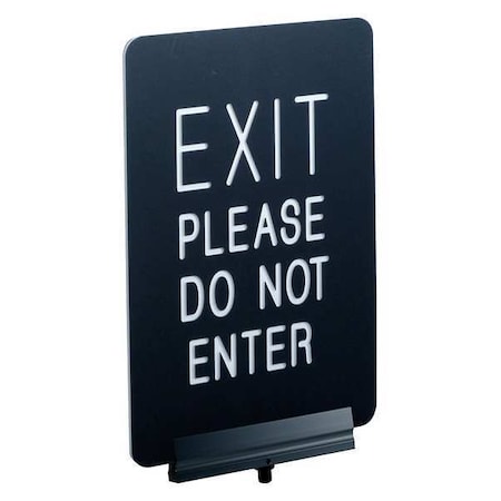 Signage, Engraved, 11x7 in., EXIT PLEASE MPN:SBB-711P2-01-BK