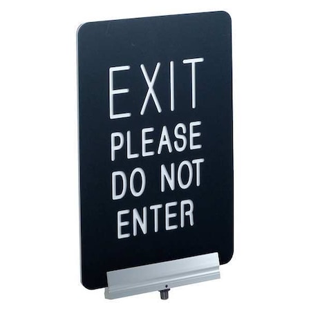 Signage, Engraved, 11x7 in., EXIT PLEASE MPN:SBC-711P2-01-BK