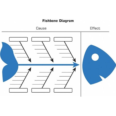 Fishbone Diagram Board, Steel, 36 in, 48 in, No Frame Frame, White, Gloss MPN:60-1930-3648-019