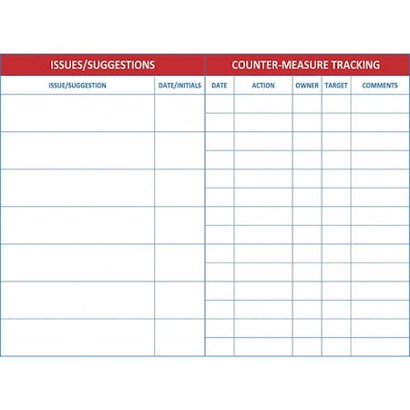 Lean Tracking Board, Steel, 36 in, 48 in, No Frame Frame, White, Gloss MPN:60-1930-3648-038
