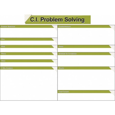 Lean Tracking Board, Steel, 36 in, 48 in, No Frame Frame, White, Gloss MPN:60-1930-3648-043