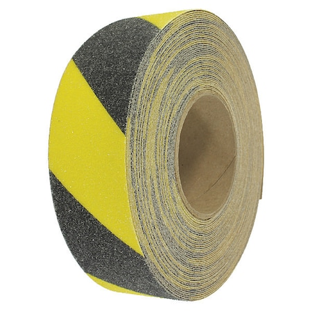 Slip Resistant Floor Tape Aluminum Oxide Compound With UV Protection Black/Yellow, 2