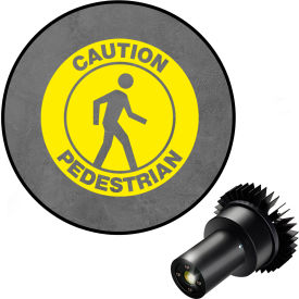 Visual Workplace® Virtual LED Projector Safety Sign EX Caution Pedestrian 25W Yellow 66-3132-618EX-PS143