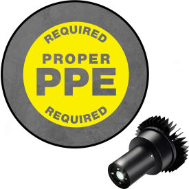 Visual Workplace® Virtual LED Projector Safety Sign EX Proper PPE Required 25W Yellow 66-3132-618EX-PS158