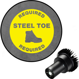 Visual Workplace® Virtual LED Projector Safety Sign EX Required Steel Toe 25W Yellow 66-3132-618EX-PS159