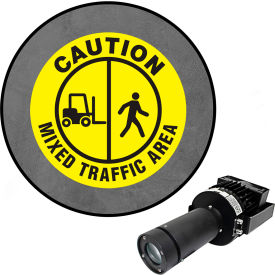 Visual Workplace® Virtual LED Projector Safety Sign Max (W) Caution Mixed Traffic 100W 66-3135-011050-PS208