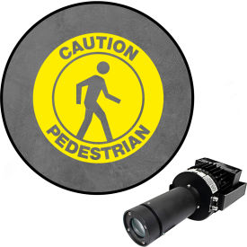 Visual Workplace® Virtual LED Projector Safety Sign Max (W) Caution Pedestrian 100W Yellow 66-3135-181050-PS143