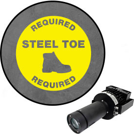 Visual Workplace® Virtual LED Projector Safety Sign Max (W) Required Steel Toe 100W Yellow 66-3135-181050-PS159