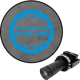 Visual Workplace® Virtual LED Projector Safety Sign Max (W) Stay Safe Follow Line 100W Blue 66-3135-341050-PS162