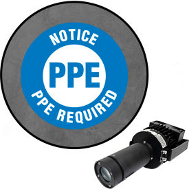 Visual Workplace® Virtual LED Projector Safety Sign Max (SW) Notice PPE Required 100W 66-3136-011050-PS215