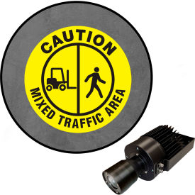 Visual Workplace® Virtual LED Projector Safety Sign (S) Caution Mixed Traffic 50W 66-3138-601-PS208