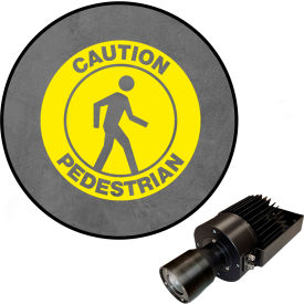 Visual Workplace® Virtual LED Projector Safety Sign (S) Caution Pedestrian 50W Yellow 66-3138-618-PS143