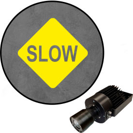 Visual Workplace® Virtual LED Projector Safety Sign (S) Slow 50W Yellow 66-3138-618-PS144