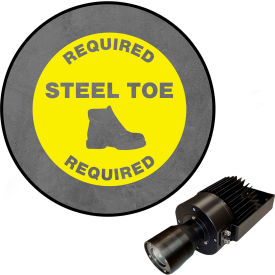 Visual Workplace® Virtual LED Projector Safety Sign (S) Required Steel Toe 50W Yellow 66-3138-618-PS159