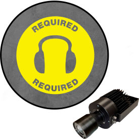 Visual Workplace® Virtual LED Projector Safety Sign (S) Required Hearing... 50W Yellow 66-3138-618-PS160
