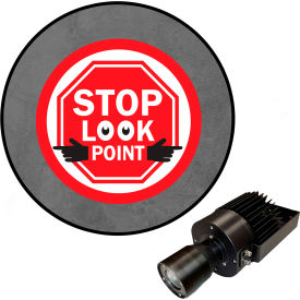 Visual Workplace® Virtual LED Projector Safety Sign (W) EX Stop Look Point 50W 66-3139-601EX-PS206