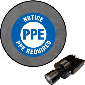 Visual Workplace® Virtual LED Projector Safety Sign (W) EXT Notice PPE Required 50W 66-3139-601EXT-PS215