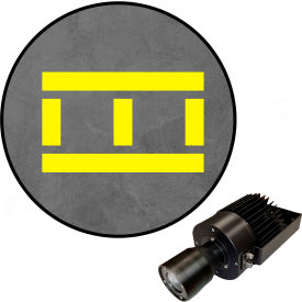 Visual Workplace® Virtual LED Projector Safety Walkway (W) EX Stripes with Lines 50W Yellow 66-3139-618EX-PS154