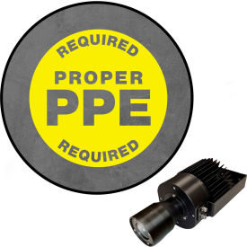 Visual Workplace® Virtual LED Projector Safety Sign (W) EXT Proper PPE Required 50W Yellow 66-3139-618EXT-PS158