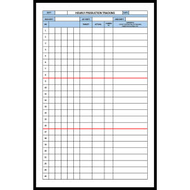 Visual Workplace Acrylic Dry Erase Board Hourly Production Tracking 1/8