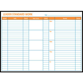 Visual Workplace Acrylic Dry Erase Board Leader Standard Work 1/8