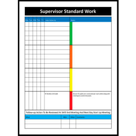 Visual Workplace Acrylic Dry Erase Board Supervisor Standard Work 1/8
