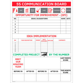 Visual Workplace Acrylic Dry Erase Board 5S Communication 1/8