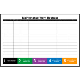 Visual Workplace Acrylic Dry Erase Board Maintenance Work Request 1/8