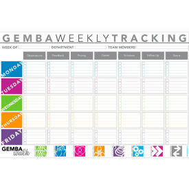 Visual Workplace Acrylic Dry Erase Board Gemba Weekly Tracking 1/8