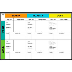 Visual Workplace Magnetic Dry Erase Overlay Weld Paint Safety Quality Cost 72