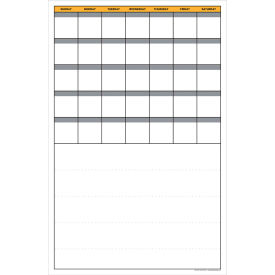 Visual Workplace Non-Magnetic Dry Erase Overlay Calendar + Notes 24