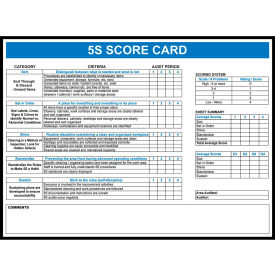Visual Workplace Non-Magnetic Dry Erase Overlay 5S Score Card 48