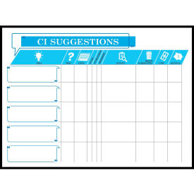 Visual Workplace Non-Magnetic Dry Erase Overlay Continuous Improvement Suggestions Board48