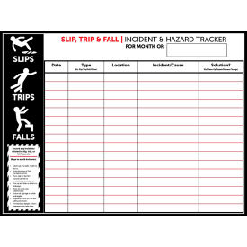 Visual Workplace Non-Magnetic Dry Erase Overlay Incident & Hazard Tracker 48
