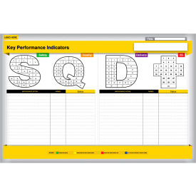 Visual Workplace Non-Magnetic Dry Erase Overlay KPI - SQD5S 72