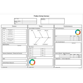 Visual Workplace Non-Magnetic Dry Erase Overlay Problem Solving Summary 72