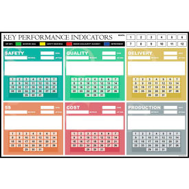 Visual Workplace Non-Magnetic Dry Erase Overlay KPI SQD5CP Boxes 72