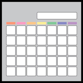 Visual Workplace Magnetic Dry Erase Board Calendar Gray 1/8