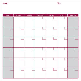 Visual Workplace Magnetic Dry Erase Board Month Calendar 1/8