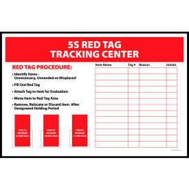 Visual Workplace Magnetic Dry Erase Board 5S Red Tag Tracking Center 1/8