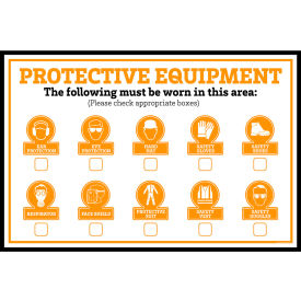 Visual Workplace Magnetic Dry Erase Board Protective Equipment Check Boxes 1/8