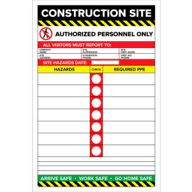 Visual Workplace Magnetic Dry Erase Board Construction Site Authorized... 1/8